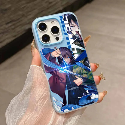 Japan Anime Demon Slayer Silicone Matte Candy Color 2 in 1 Phone Case for iPhone 17 Air 16e 16 15 14 13 Plus 12 11 Pro X XR Max