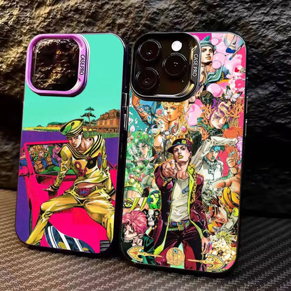 JOJOS B-Bizarres Adventures Phone Case For iPhone 17,16,15,14,13,12,11 Plus,Pro Max,Colored Silver Phone Case