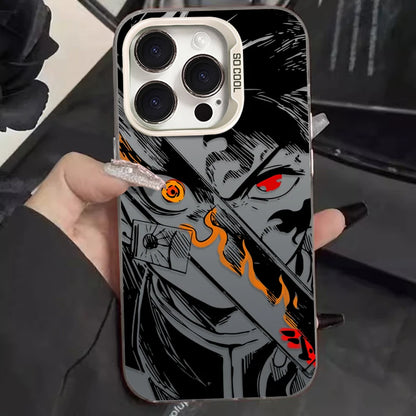 Trendy Anime Demon Slayer Frosted Case for iPhone 17 Air 16 E 15 14 Plus 13 12 Mini 11 Pro Max Acrylic Sheet Silicone Hard Cover