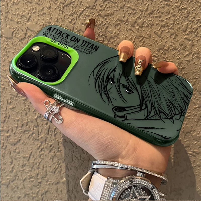 ATTACK ON TITAN MIKASA EREN YEAGER Couple Hard Case for iPhone 12 17 Air Pro Max 16 15 11 14 13 Pro Max XS X XR Plus 8 7 SE 2020