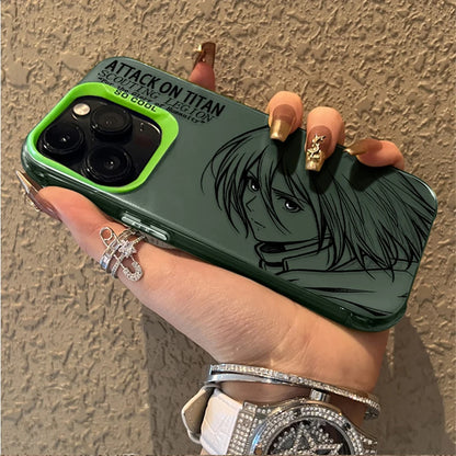 ATTACK ON TITAN MIKASA EREN YEAGER Couple Hard Case for iPhone 12 17 Air Pro Max 16 15 11 14 13 Pro Max XS X XR Plus 8 7 SE 2020