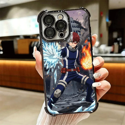MHA My Hero Todoroki Shoto Soft Phone Case For iPhone 15 16 17 Air 14 Pro Max 16E Plus 13 12 Mini Plating Anti-Fall Fundas