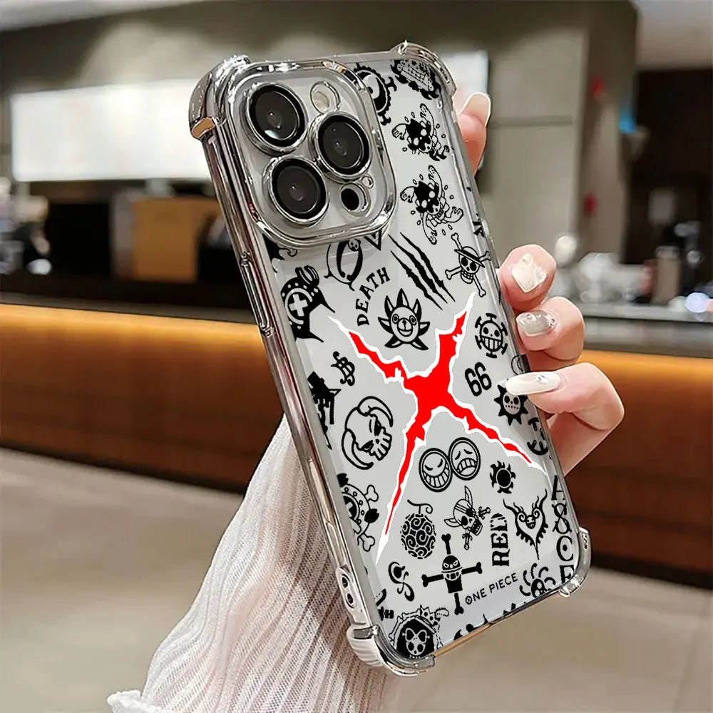 O-One Pieces Manga Funda For iPhone 17 Pro 16 15 14 13 12 11 Pro Max Case 17 Plus 17E 16E 17Air Silicone Protection Phone Cover