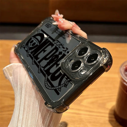 One Luffies Z-Zoroe Pieces Phone Case for iPhone 17 Air 16 16e 15 14 Plus 13 12 11 Pro Max X Xs XR 8 Black Clear Anti Drop Cover