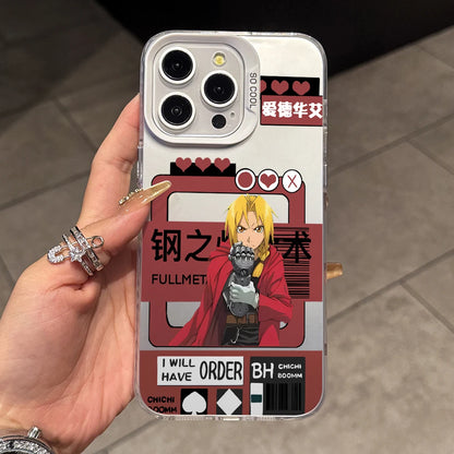 Anime Fullmetals Alchemists Phone Case for iPhone 17 Air 16 16e 15 14 Plus 13 12 11 Pro Max X Xs XR 8 Colorful Silver Hard Cover