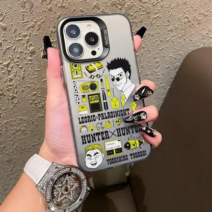 HUNTER HUNTER Phone Case For lMDColor Silver Shell For lPhone 17 16 e 15 14 13 12 11 Pro Max Plus