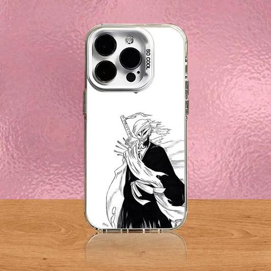 Anime B-Bleach Kurosaki Ichigo Phone Case For iPhone 16,15,14,13,12,11,Pro,XS,Max,Plus,Mini,SE White Candy Matte Shockproof Case