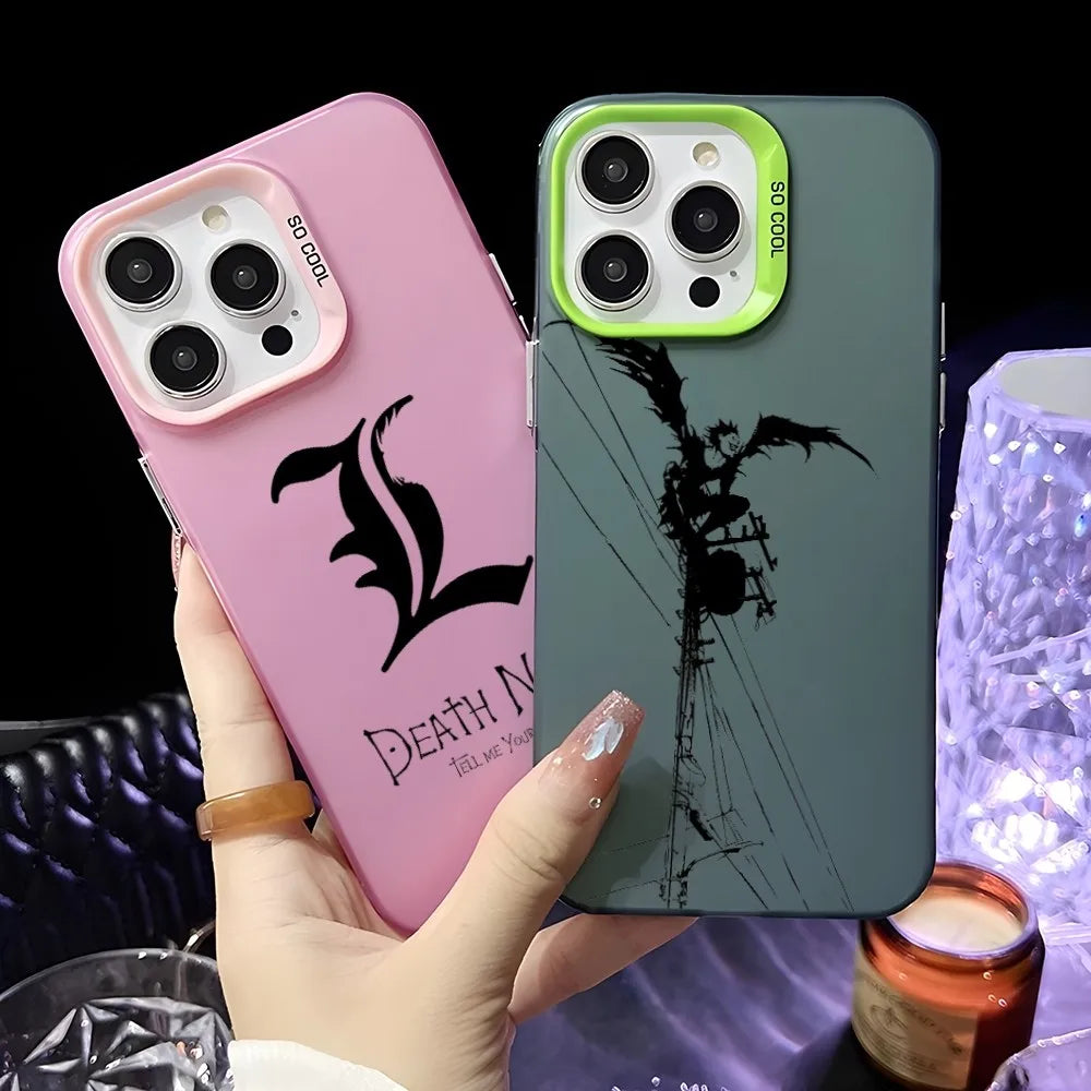 Anime D-Death Note Comics Phone Case For iPhone 16 15 14 13 12 11 Pro Max Plus – Colorful Gradient Soft TPU Back Cover
