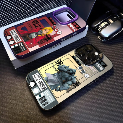 Anime Fullmetals Alchemists Phone Case for iPhone 17 Air 16 16e 15 14 Plus 13 12 11 Pro Max X Xs XR 8 Colorful Silver Hard Cover