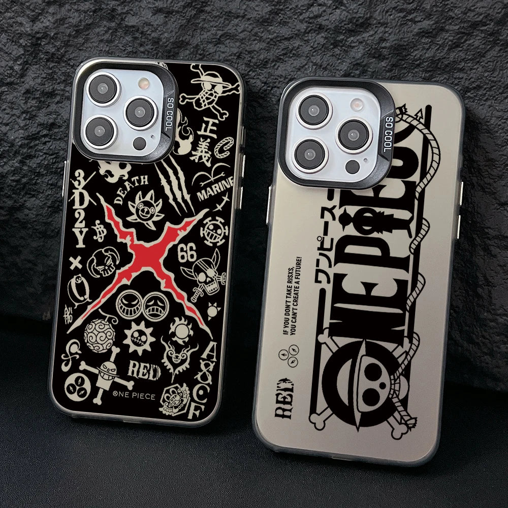 One Luffies Z-Zoroes Pieces Phone Case for iPhone 17 Air 16 16e 15 14 Plus 13 12 11 Pro Max X Xs XR 8 Colorful Silver Hard Cover