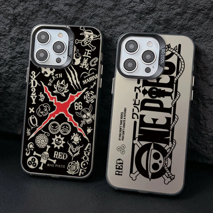 One Luffies Z-Zoroes Pieces Phone Case for iPhone 17 Air 16 16e 15 14 Plus 13 12 11 Pro Max X Xs XR 8 Colorful Silver Hard Cover