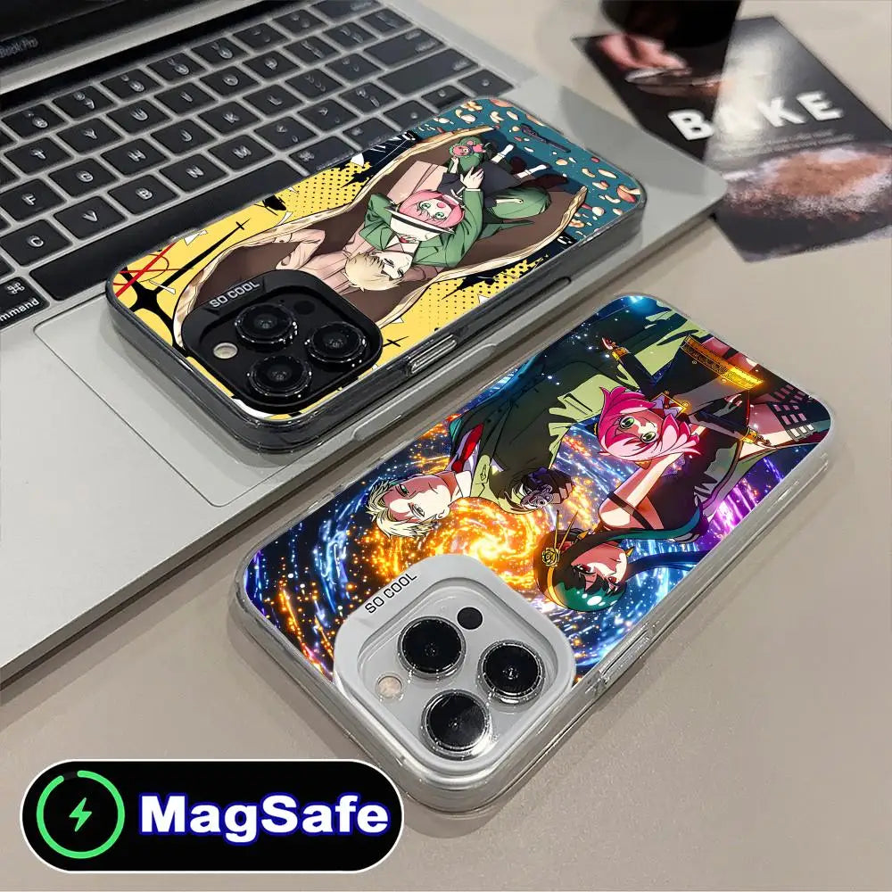 Anime Spy Family Mobile Phone Case for iPhone 17 16 15 14 13 12 11 Air Pro Max Plus MagSafe Translucent Colorful Cover Cover
