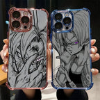 Dragon Ball anime sketch Plating Phone Case For iPhone 17 17e 16 15 14 13 12 11 Pro Max X XR 7 8 Mini Air Plus Anti-Fall Airabag