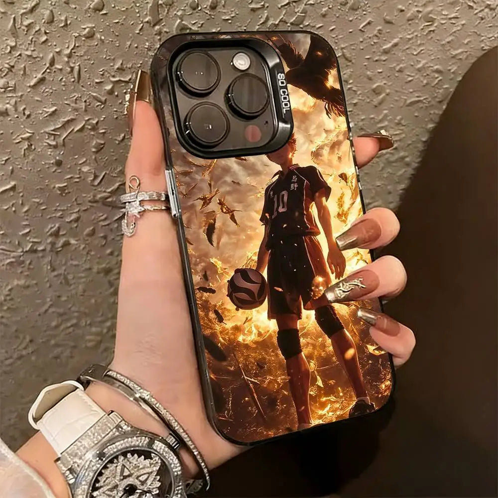 H-Haikyuu Anime  Phone Case For iPhone 17,16,15,14,13,12,11 Plus,Pro Max,XS,Colorful Silver Phone case Funda Cover