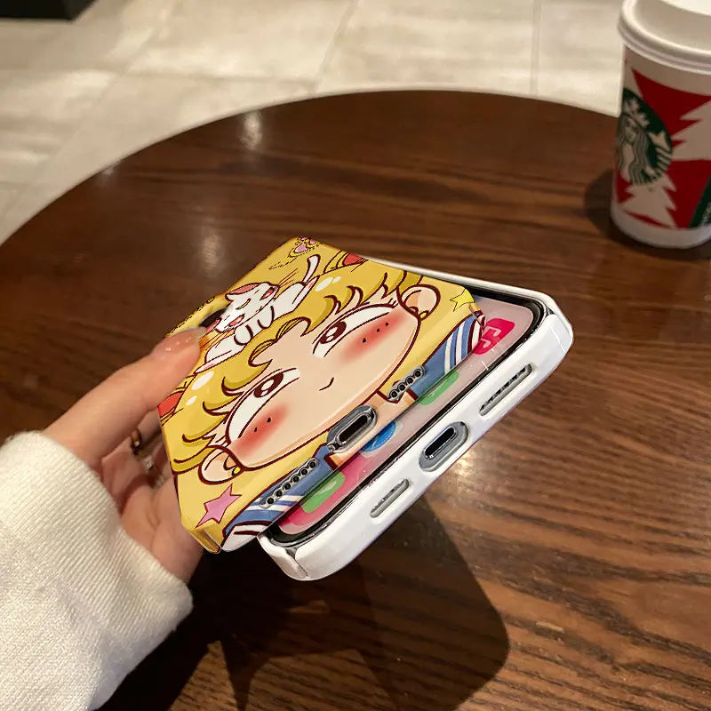 Anime Cartoon S-Sailors Moons Phone Case for IPhone 16 15 14 13 12 11 Pro Max XS XR Plus Lens Protection Glossy HD Hard PC Cover
