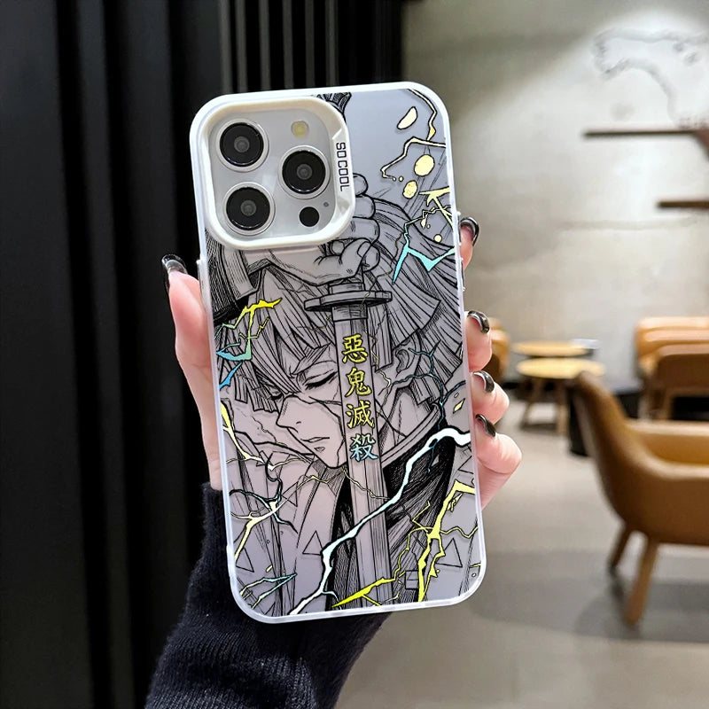 Anime Zenitsu Nezuko Demon Slayer Phone Case for iPhone 12 17 Air Pro Max 16 15 11 14 13 Pro Max XS X XR Plus 8 7 SE 2020 Cover