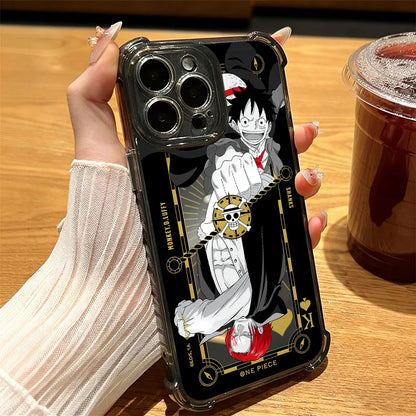 One Luffies Z-Zoroe Pieces Phone Case for iPhone 17 Air 16 16e 15 14 Plus 13 12 11 Pro Max X Xs XR 8 Black Clear Anti Drop Cover