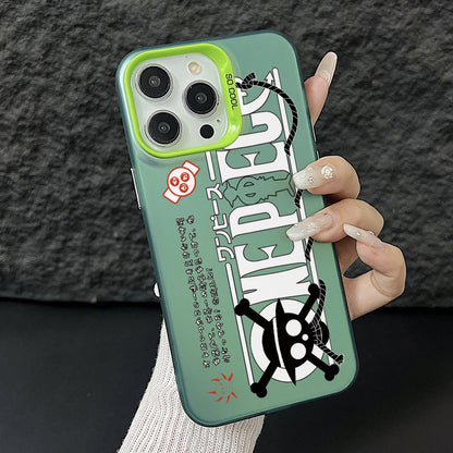 Ones Pieces Logo Phone Case for iPhone 17 Air 16 16e 15 14 Plus 13 12 11 Pro Max X Xs XR 8 Colorful Silver Hard Cover