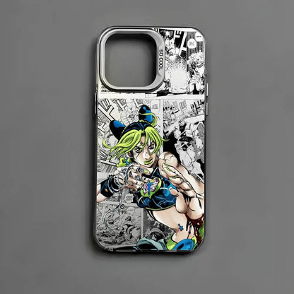 Anime J-JOJO Cool Phone Case For iPhone 17 16 15 14 13 12 11 Pro Max Air multicolor Matte Laser Metallic Aurora Funda