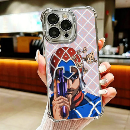 JoJo Adventure Guido Mista Soft Phone Case For iPhone 15 16 17 Air 14 Pro Max 16E Plus 13 12 Mini Plating Anti-Fall Fundas