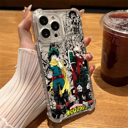 My Hero Cool Academias Anime Phone Case Clear For iPhone 17 16 14 15 11 12 13 Pro Max 16E 15 16 Plus 17Air Soft Shockproof Cover