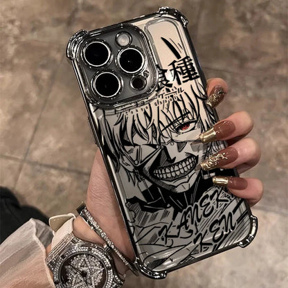 New Cool T-Tokyo Ghoul Anime Plating Phone Case For iPhone 17 17e 16 15 14 13 12 11 Pro Max X XR XSMax Mini Air Plus Anti-Fall