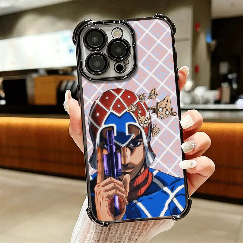 JoJo Adventure Guido Mista Soft Phone Case For iPhone 15 16 17 Air 14 Pro Max 16E Plus 13 12 Mini Plating Anti-Fall Fundas