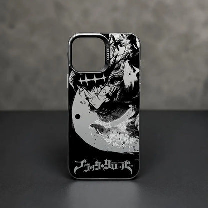 Asta Cartoon B-Black Clover Phone Case iPhone 11/12/13/14/15/16/17 Pro Max Aurora TPU Case Shockproof Slim Stylish Cover