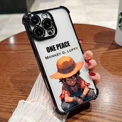 HOT Anime Ones Pieces Plating Phone Case For iPhone 17 17e 16 15 14 13 12 11 Pro Max X XR XSMax Mini Air Plus Anti-Fall Airabag
