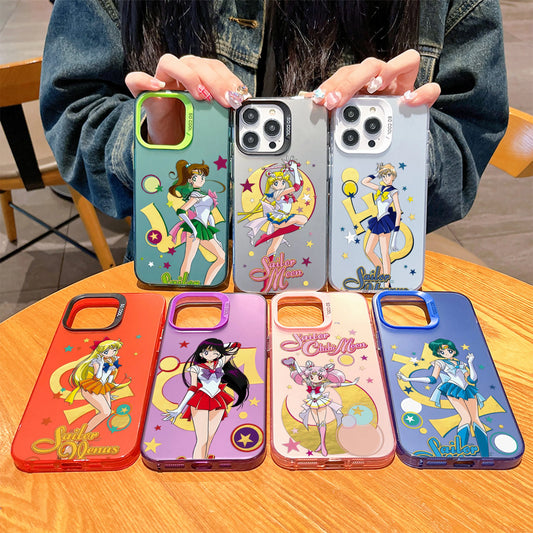 New Anime M-Moons s-Sailors Phone Case For iPhone 16 15 14 13 12 11 Pro Max X XR XSMAX 8 7 Plus Candy Matte Shockproof Cover