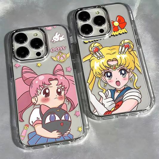 Anime S-Sailors M-Moons Phone Case For iPhone 17 16e 16 15 14 13 12 11 mini Pro Max X XR XSMAX 8 7 Air Plus Clear Soft Cover