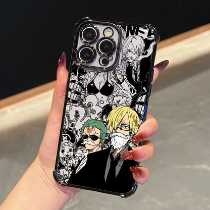 Anime Gear 5 LuffyS Ones Pieces Plating Phone Case For iPhone 17 17e 16e 16 15 14 13 12 11 Pro Max X XR Mini Air Plus Anti-Fall