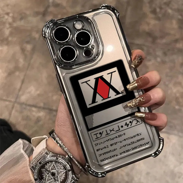Black Hot Anime HUNTER×HUNTER Plating Case For Samsung S25 S24 S23 S22 S21 S20 FE Note20 Plus Ultra 4G 5G Anti Fall Airbag Cover