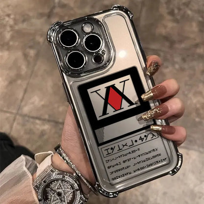 Black Hot Anime HUNTER×HUNTER Plating Case For Samsung S25 S24 S23 S22 S21 S20 FE Note20 Plus Ultra 4G 5G Anti Fall Airbag Cover