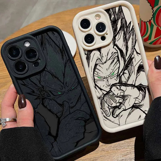 Anime Vegeta Goku Phone Case For Apple iPhone 17 Air 16E 16 15 14 13 12 Mini Pro Max Plus Eyes Ladder Soft Cover