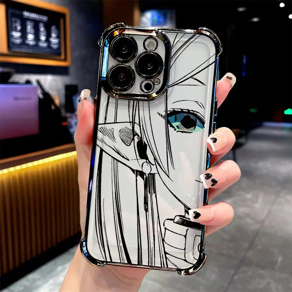 Hot Japan Anime Comics Frieren Plating Phone Case For iPhone 16e 16 15 14 13 12 11 Pro Max X XR 7 8 6 Mini Plus Anti-Fall Cover