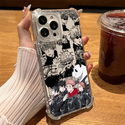 Jujutsus Anime Kaisens Phone Case Clear For iPhone 17 16 14 15 11 12 13 Pro Max 16 E Plus 17 Air Soft Shockproof Anti-fall Cover
