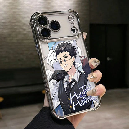 Hot HUNTERS×HUNTERS KilluaS Plating Phone Case For iPhone 17 17e 16e 16 15 14 13 12 11 Pro Max X Mini Air Plus Anti-Fall Airabag